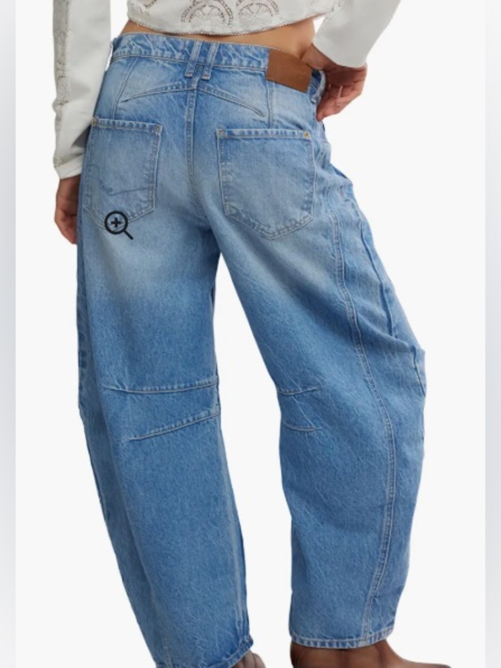 Free People, We the Free Good Luck Mid Rise Barrel Leg Jean - Picture 3 of 7